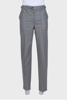 Men's gray wool trousers
