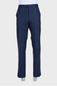 Men's straight-cut wool trousers