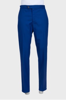 Men's blue wool trousers