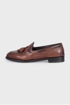 Men's leather tassel loafers