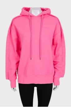 Pink hoodie with embroidered logo