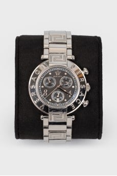 Metal silver clock