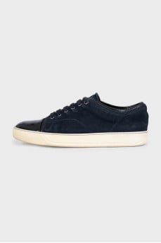 Men's dark blue suede sneakers