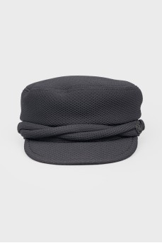 Black textile cap