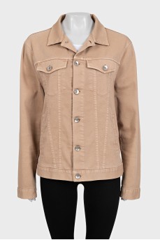 Brown denim jacket with pockets