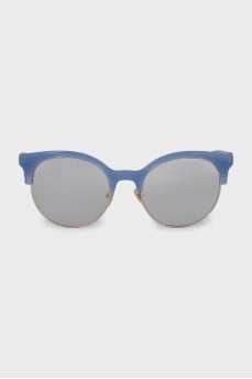 Blue frame browline sunglasses