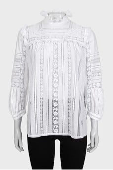 White blouse with perforations