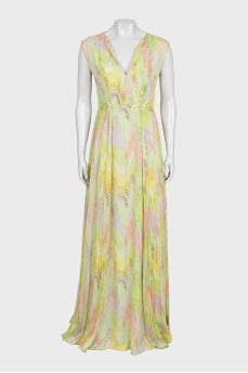 Green printed maxi dress