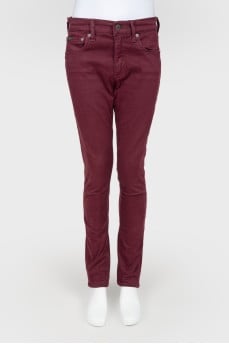 Burgundy skinny jeans