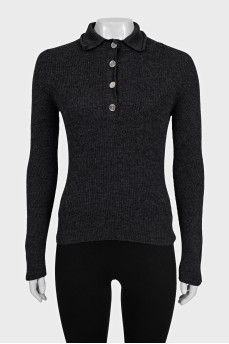 Slim-fit button-down jumper with collar