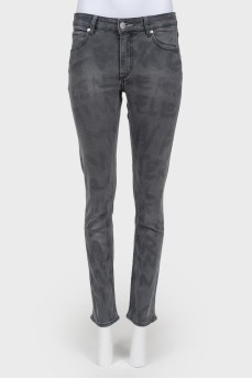 Gray high waist jeans