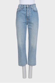 Blue cropped jeans