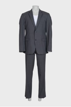 Men's gray pinstriped wool suit