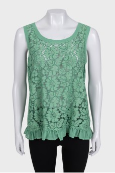 Green T-shirt with ruffles