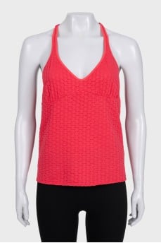 Pink tank top with open back