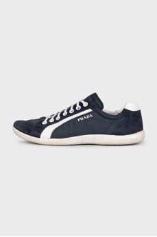 Men's blue sneakers with logo