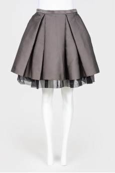 Gray multilayer skirt-coal