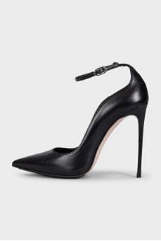Leather stiletto heels with straps