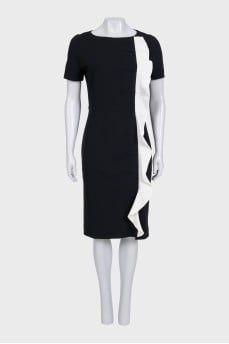 Black fitted dress with contrasting frill