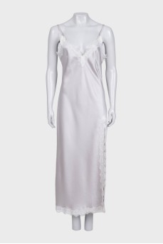 Gray maxi dress decorated with lace
