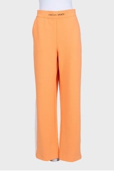 Wide-leg sports trousers with stripes