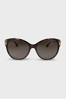 Brown sunglasses decorated with rhinestones