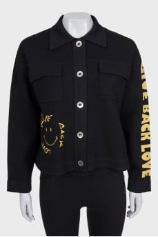 Black jacket by Sandro x Smiley