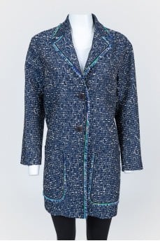 Blue coat with fringe
