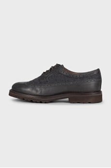 Men's brown leather brogues with perforations