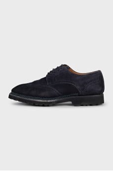 Men's blue suede brogues