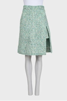 Blue tweed skirt