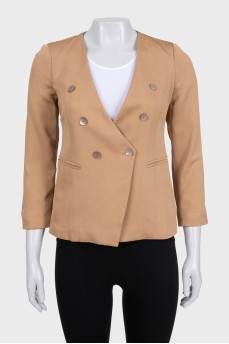 Fitted jacket with mother-of-pearl buttons