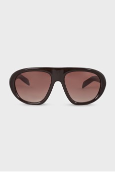 Brown sunglasses with logo