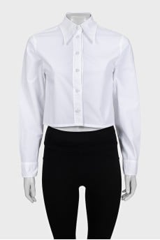 Cropped button-down shirt
