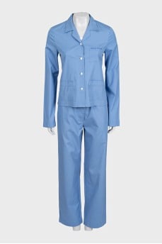 Blue suit with a shirt and trousers