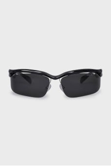 Black sunglasses with a shaped frame