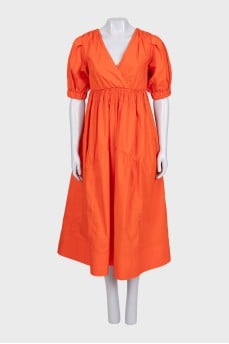 Orange midi dress with tag