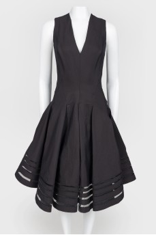 Black dress with flared skirt