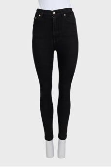Чорні джинси skinny fit на високій посадці