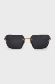 Black sunglasses with gold temples