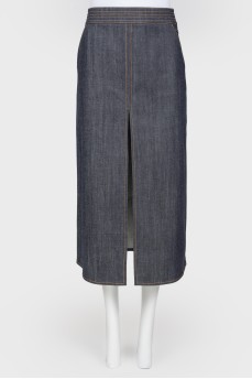 Denim skirt with cuts with tag