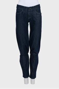 Blue jeans decorated with sequins