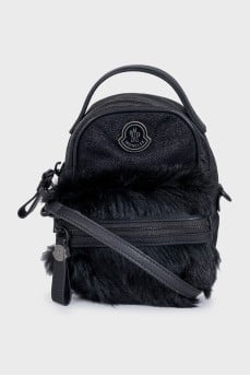 Crossbody bag decorated with fur