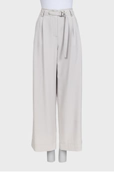 High-waisted wide-leg trousers with pockets