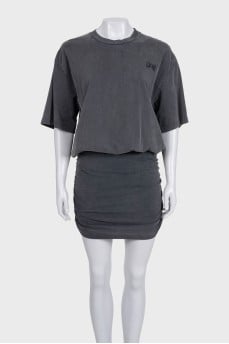 Fitted dress with a washed effect