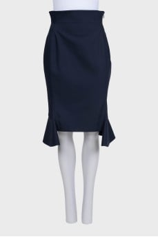 High-waisted skirt with a frill at the bottom