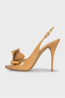 Patent leather stiletto sandals