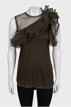 Top with a transparent top decorated with frills
