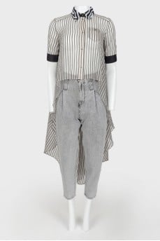 Transparent asymmetric blouse