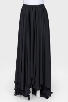 Long asymmetrical skirt